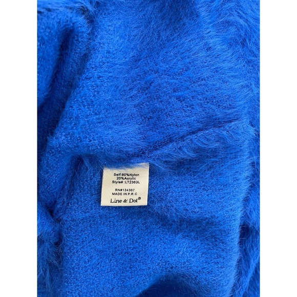 Line & Dot Fuzzy Alder Sweater Bright Blue Size M - Picture 6 of 9